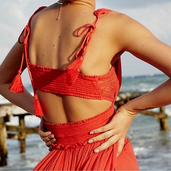 🆕 NEW WITH TAGS Free People Santa Maria Maxi Dress in Passionfruit - Picture 2 of 7